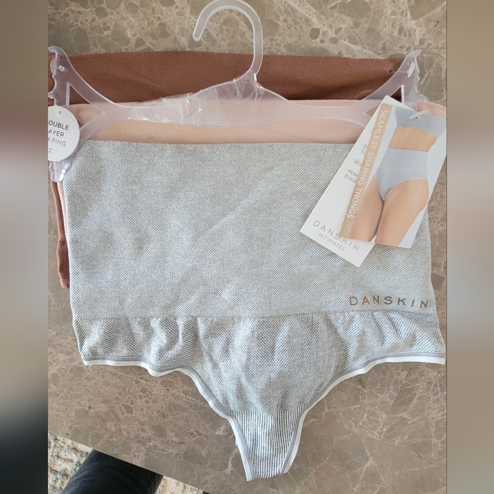 Danskin Seamless Shaping Thongs - Gray, Pink, Brown